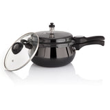 PREMIER ALUMINIUM TRENDY BLACK CUCINA  HANDI PRESSURE COOKER WITH GLASS LID-INDUCTION BOTTOM