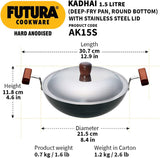 HAWKINS-FUTURA AK15S  DEEP FRY PAN 1.5LTR WITH STAINLESS STEEL LID