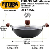 HAWKINS-FUTURA AFFK25G HARD ANODISED DEEP FRYPAN 2.5L WITH GLASS LID