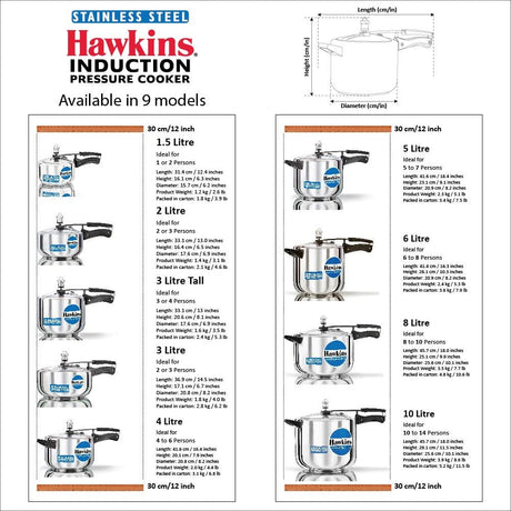 HAWKINS STAINLESS STEEL  PRESSURE COOKER  10L (HSS10)