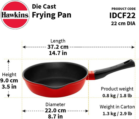 HAWKINS 22CM NON-STICK  DIE CAST FRYPAN WITH LID (IDCF22)