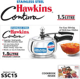 HAWKINS CONTURA STAINLESS STEEL PRESSURE COOKER  1.5L (SSC15)