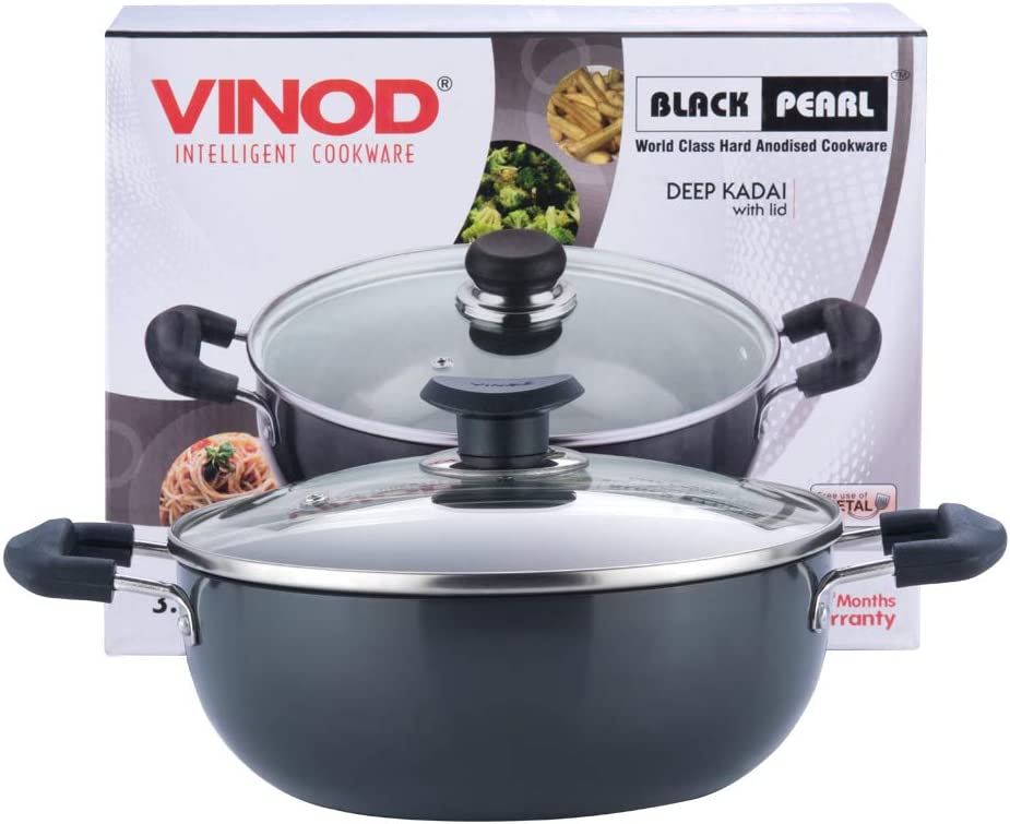 VINOD HARD ANODISED KADAI 18CM WITH LID (HADK-18)