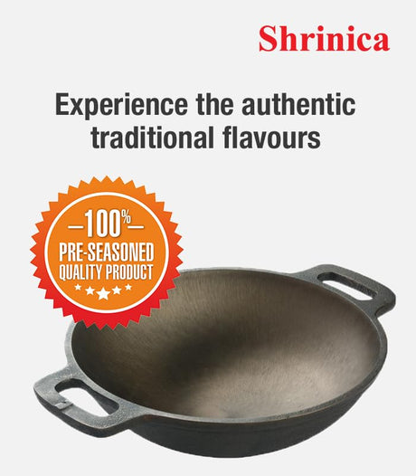 PREMIER SHRINICA CAST IRON KADAI - 9 INCH
