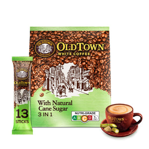 OLD TOWN 3 IN 1 INSTANT WHITE COFFEE (NATURAL CANE SUGAR)13X36 GM