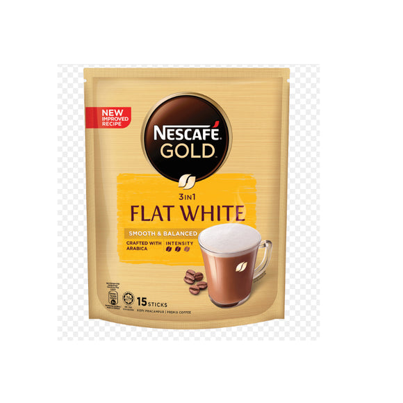NESCAFE GOLD FLAT WHITE 3 IN 1 COFFEE 15X20GM