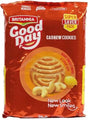 Pack of Britannia Good Day Cashew Cookies with a red background