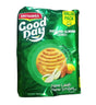 Green package of Britannia Good Day Pistachio-Almond Cookies on a white background