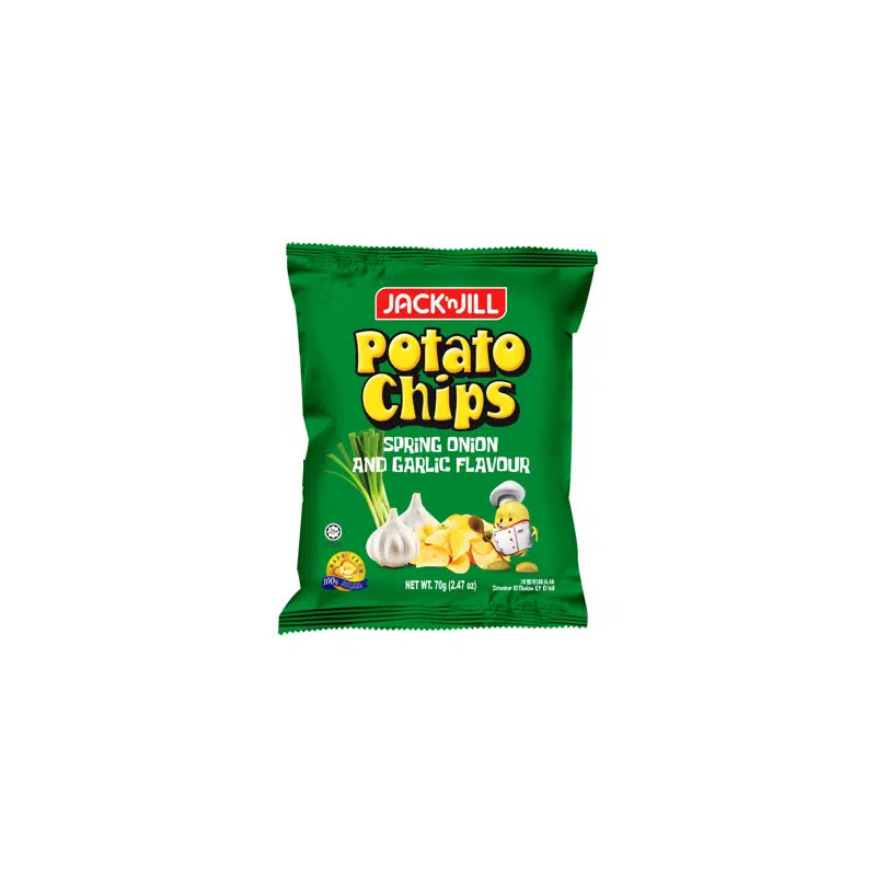 J&J POTATO CHIPS SPRING ONION GARLIC 70-75GM