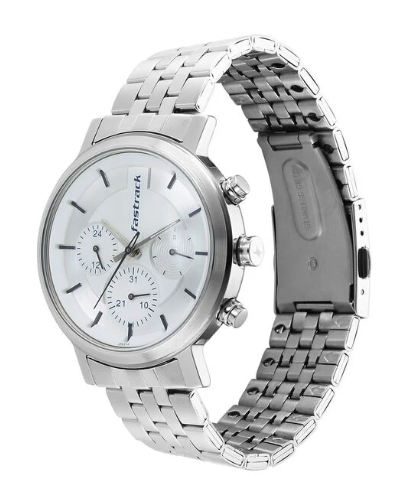 FASTRACK TICK TOCK WHITE DIAL WATCH FOR GUYS (3287SM01)