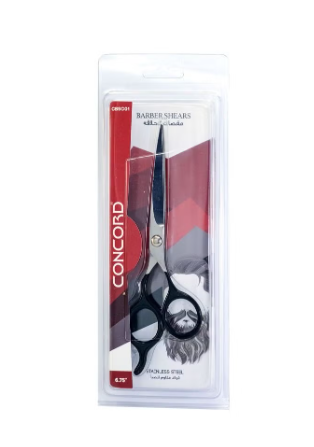 Concord brand black-handled barbers scissors