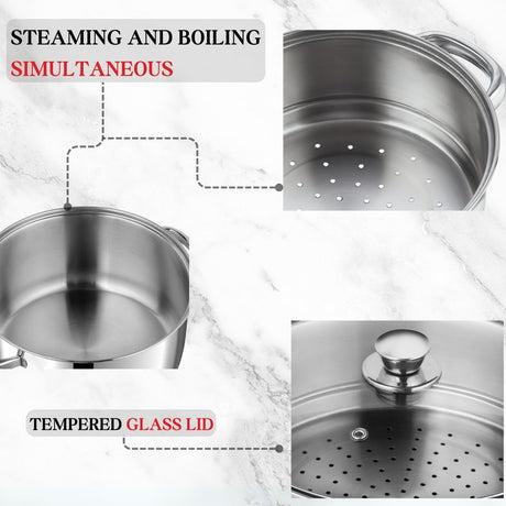VINOD STAINLESS STEEL 2 TIER STEAMER 20CM (VCS026)