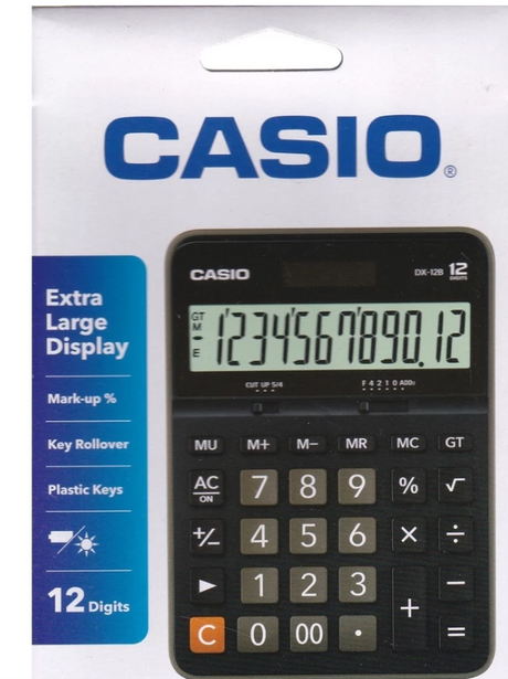 CASIO LARGE FORMAT DESKTOP CALCULATOR (DX-12B)