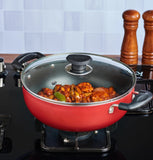 VINOD NONSTICK INDUCTION DEEP KADAI WITH LID 28CM (IZNKL28)
