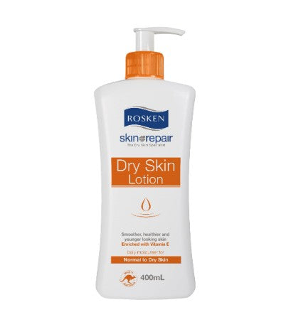 Rosken Skin Repair Dry Skin Lotion bottle on a white background