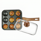 PREMIER ALUMINIUM  NON-STICK ASTRAL PANIYARA PAN  WITH GLASS LID - 9 CAVITY (190093)