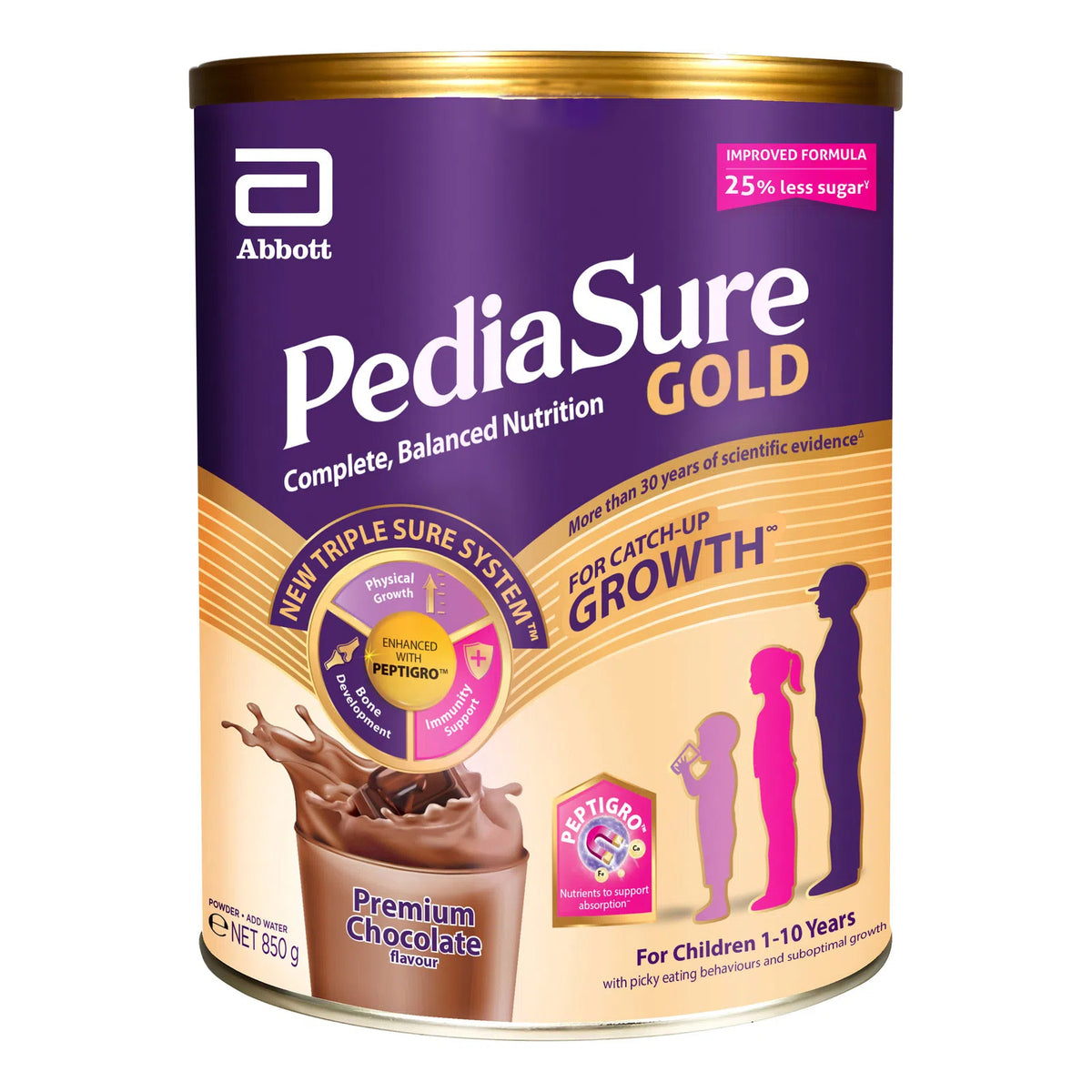 PEDIASURE TRIPLESURE CHOC0 850GM