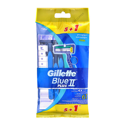 GILLETTE BLUE II PLUS 5's DISP RAZOR