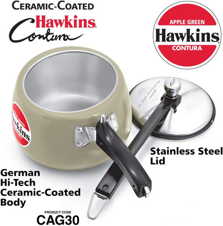 HAWKINS PRESSURE COOKER 3L- APPLE GREEN (CAG30)