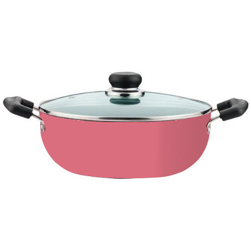 PREMIER ALUMINIUM NON-STICK SUPERB KADAI WITH GLASS LID INDUCTION BOTTOM -24CM