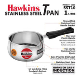 HAWKINS 1L STAINLESS STEEL T-PAN (SST10)