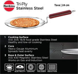 HAWKIN 24CM SS TRI-PLY TAVA WOODEN HANDLE (SSTV24)