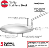 HAWKINS 26CM TRI-PLY STAINLESS STEEL TAVA (SSTV26)