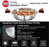HAWKINS 1.5L TRI-PLY SS DEEP FRYPAN (SSD15)