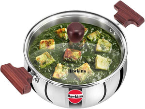 HAWKINS 3L TRI-PLY COOK-N-SERVE HANDLE WITH GLASS LID (SSH30G)
