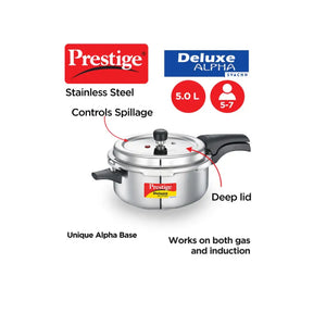 PRESTIGE SAVCHH STAINLESS STEEL PRESSURE COOKER PAN 5LTR