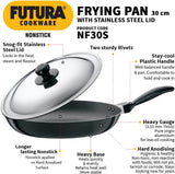 HAWKINS NONSTICK FRY PAN 30CM WITH LID (NF30S)