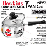 HAWKINS 2L STAINLESS STEEL T-PAN WITH LID (SST20G)