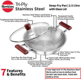 HAWKINS 2.5L TRI-PLY STAINLESS STEEL DEEP FRY PAN WITH LID (SSD25G)