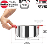 HAWKINS 2L TRI-PLY STAINLESS STEEL METRO PATILA (SSP20)