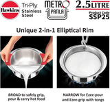 HAWKINS 2.5L TRI-PLY STAINLESS STEEL METRO PATILA (SSP25)