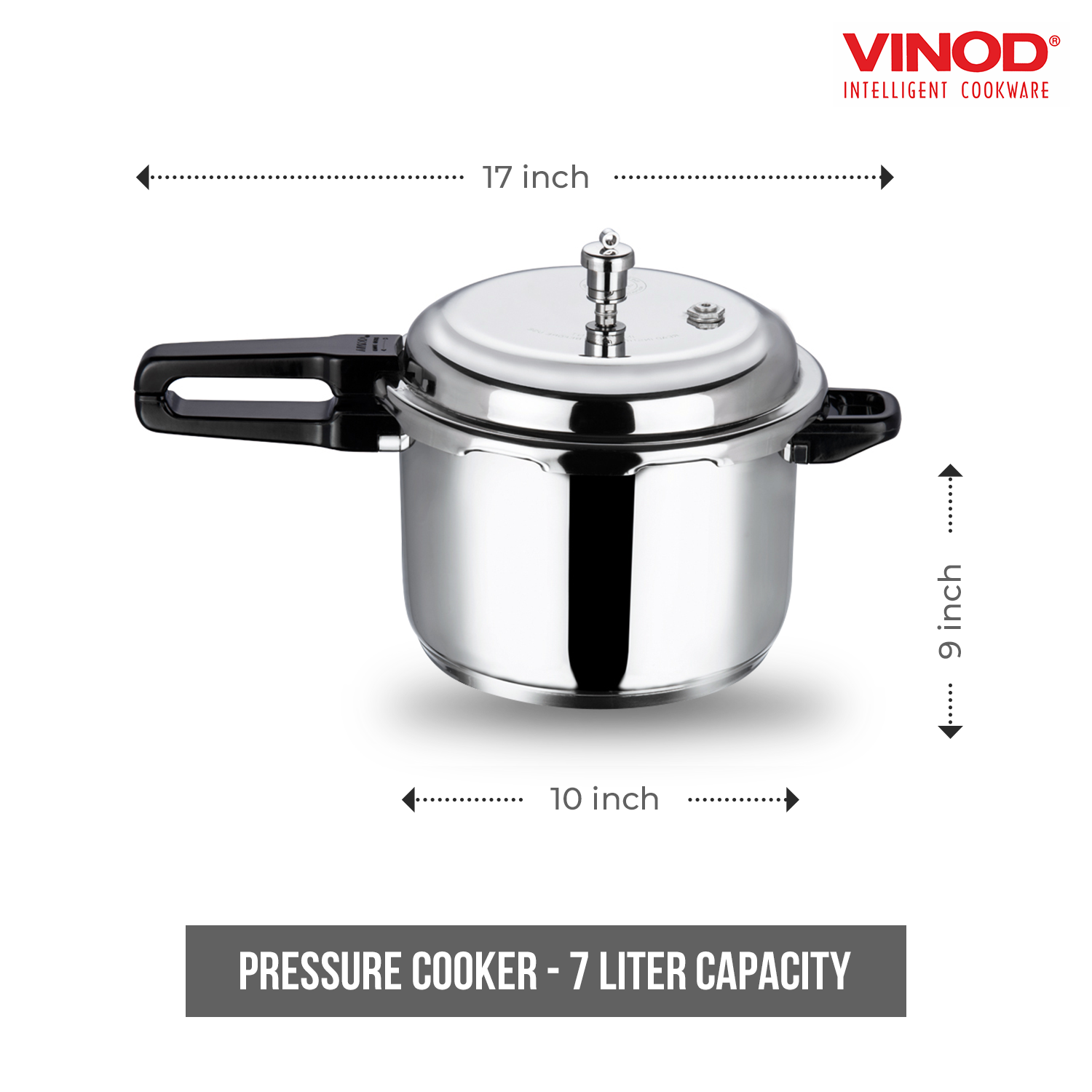 VINOD SANDWICH BOTTOM PRESSURE COOKER WITH LID 7 LTR TCSB 7