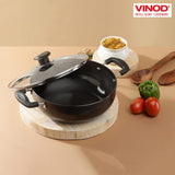 VINOD HARD ANODISED INDUCTION KADAI WITH LID 22CM (IHADK-22)