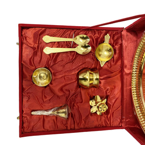 OAM GOLD PLATTED PUJA THALI SET