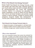 "OCEAN HEALTH" FAST ABSORB IRON ENERGY FORMULA 28 SACHETS