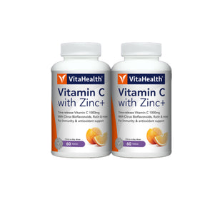 VITAHEALTH VITAMIN C WITH ZINC+ 2X60