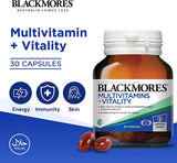 BLACKMORES MULTIVITAMINS+VITALITY (30 CAPSULES)