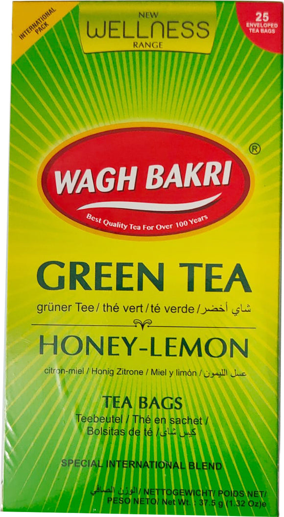WAHG BAKRI GREEN TEA WITH HONEY TEA BAGS 37.5GM