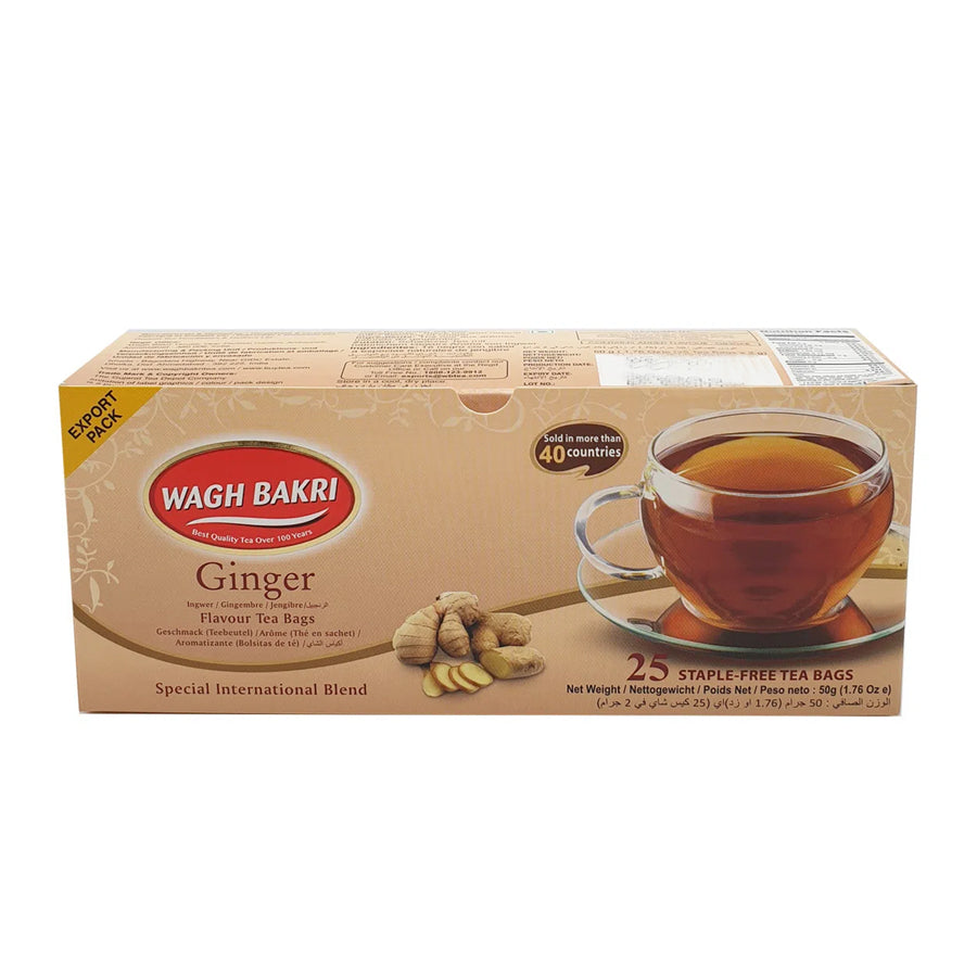 WAGH BAKRI GINGER TEA BAGS 50 GM