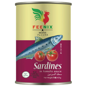 FEENIX BRAND SARDINES IN TOMATO SAUCE 425 GM