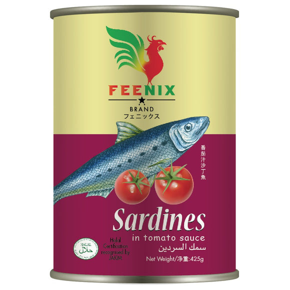 FEENIX BRAND SARDINES IN TOMATO SAUCE 425 GM